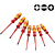 Набор отверток диэлектрический WERA Kraftform Plus с уменьшенным диаметром стержня и частично с меньшим диаметром ручек 160 iSS/7 135961