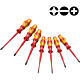 Набор отверток диэлектрический WERA Kraftform Plus с уменьшенным диаметром стержня и частично с меньшим диаметром ручек 160 iSS/7 135961